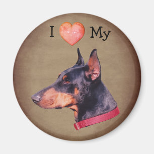 I Love Heart My Doberman Pinscher Dog Magnet