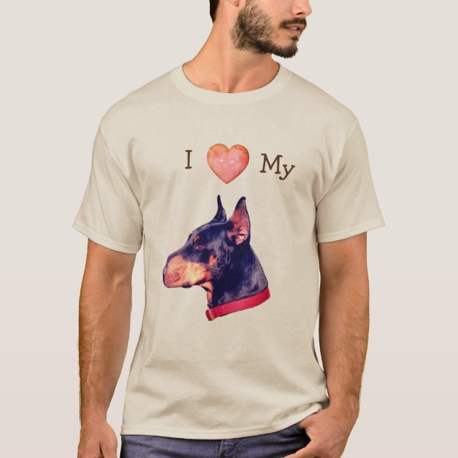 I Love Heart My Doberman Pinscher T-Shirt (Front)