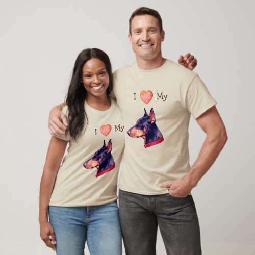 I Love Heart My Doberman  T_Shirt