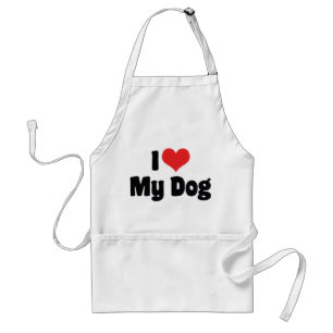 I Love Heart My Dog - Dog Lover Adult Apron