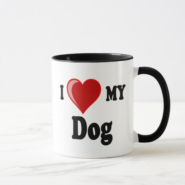 I Love (Heart) My Dog Mug (Right)