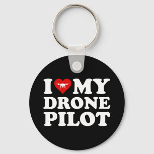 I Love (Heart) My Drone Pilot Keychain
