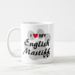 I Love (Heart) My English Mastiff Pawprint Coffee Mug