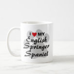 I Love(Heart)My English Springer Spaniel Pawprint Coffee Mug