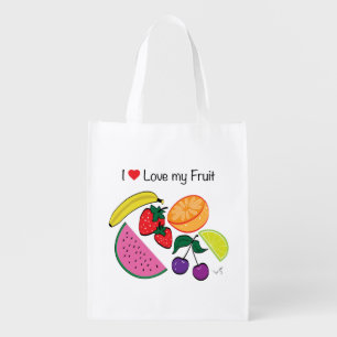 I Love (Heart) My Fruit...Cool Reusable Grocery Bag