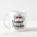 I Love (Heart) My German Pinscher Coffee Mug