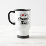 I Love (Heart) My German Rex Pawprint Design Travel Mug