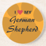 I Love (Heart) My German Shepherd Coaster