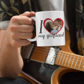 I love heart my girlfriend custom photo coffee mug