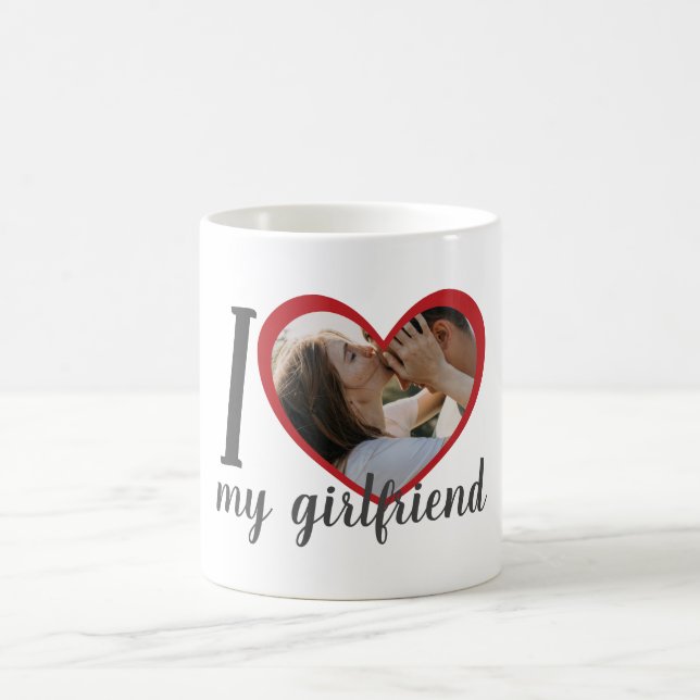 I love heart my girlfriend custom photo coffee mug (Center)