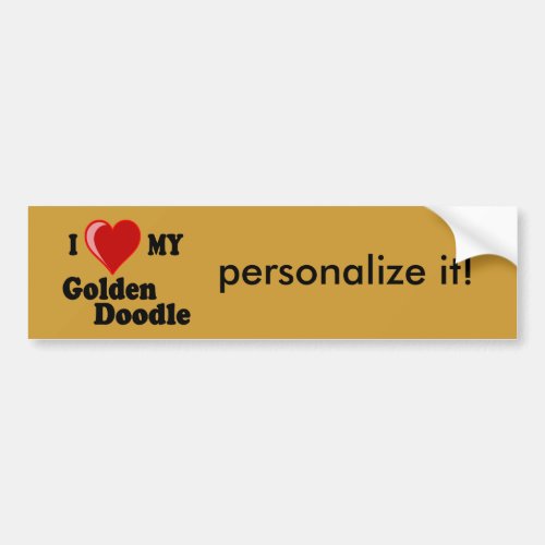 I Love Heart My Golden Doodle Dog Bumper Sticker