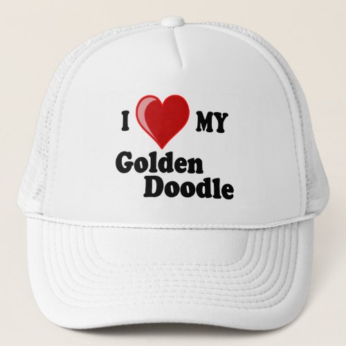 I Love Heart My Golden Doodle Dog Hat