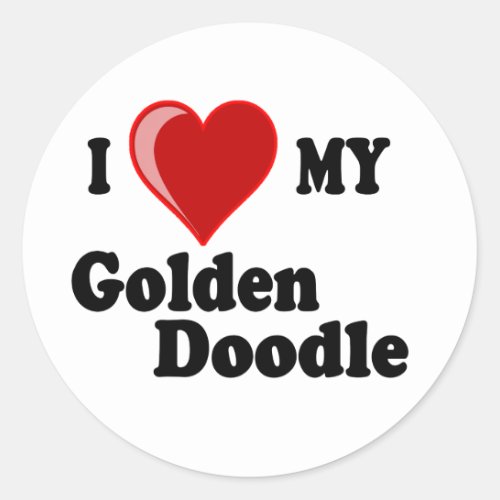 I Love Heart My Golden Doodle Dog Sticker