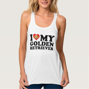 I Love (Heart) My Golden Retriever Tank Top