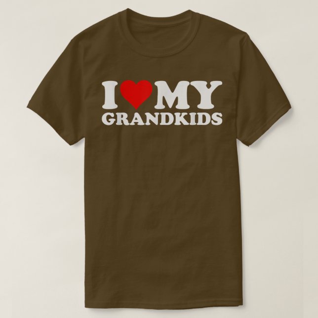 I LOVE HEART MY GRANDKIDS GRANDCHILDREN GRAND DAUG T-Shirt (Design Front)