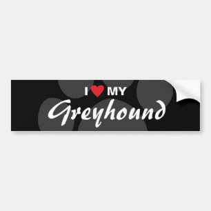 I Love (Heart) My Greyhound Bumper Sticker
