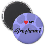 I Love (Heart) My Greyhound Paw Print Magnet