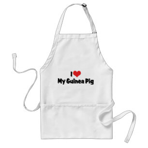 I Love Heart My Guinea Pig Adult Apron