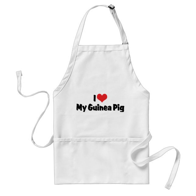I Love Heart My Guinea Pig Adult Apron (Front)