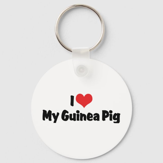 I Love Heart My Guinea Pig Keychain (Front)