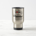 I Love (Heart) My Harrier Pawprint Travel Mug