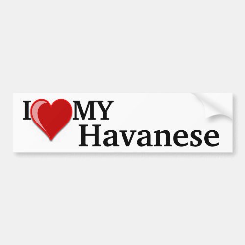 I Love Heart My Havanese Dog Bumper Sticker