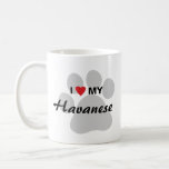 I Love (Heart) My Havanese Pawprint Coffee Mug