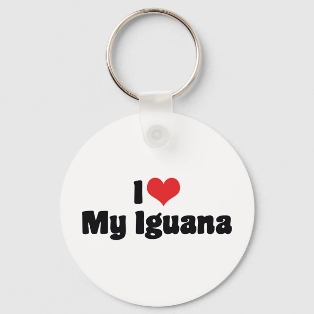 I Love Heart My Iguana - Lizard Lover Keychain (Front)