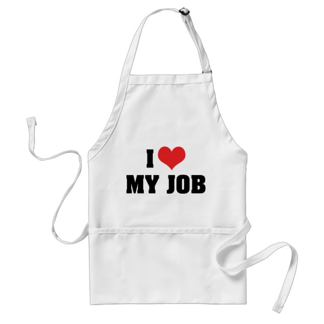 I Love Heart My Job Adult Apron (Front)