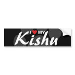 I Love (Heart) My Kishu Bumper Sticker
