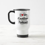 I Love (Heart) My Kurilian Bobtail Pawprint Design Travel Mug