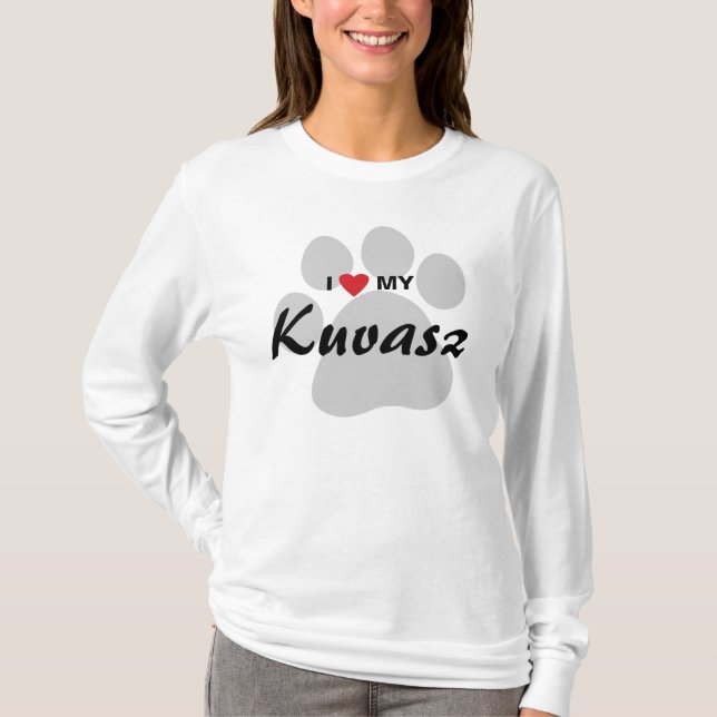 I Love (Heart) My Kuvasz Dog Lovers Shirt (Front)