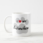 I Love (Heart) My Lowchen Pawprint Coffee Mug