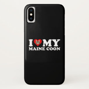 I Love (Heart) My Maine Coon iPhone X Case