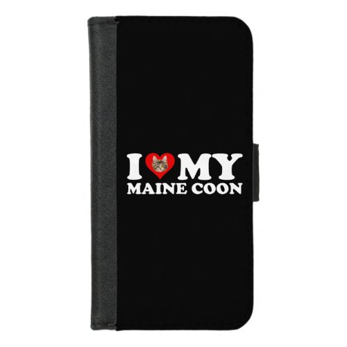 I Love Heart My Maine Coon iPhone 87 Wallet Case
