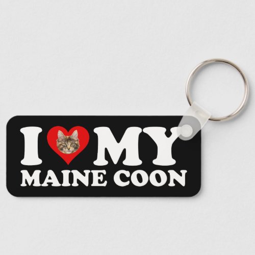 I Love Heart My Maine Coon Keychain