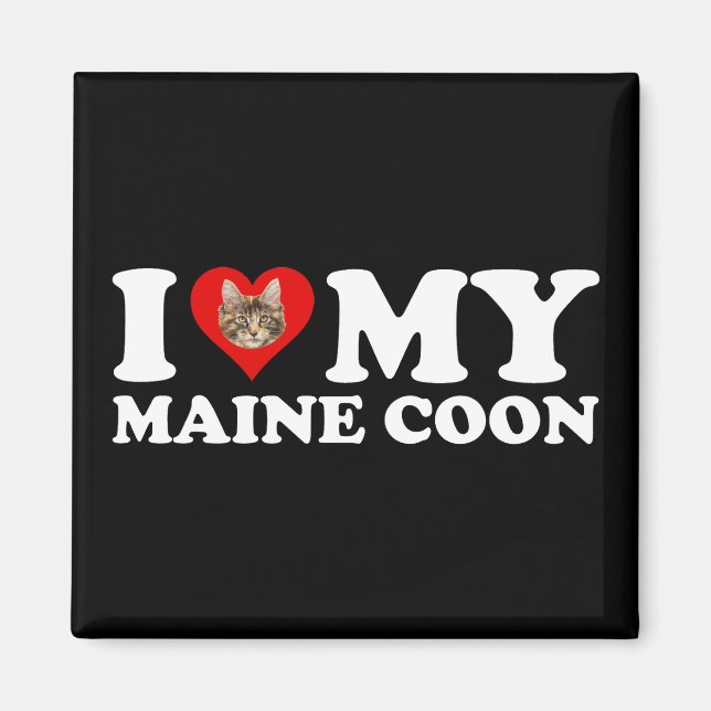 I Love (Heart) My Maine Coon Magnet (Front)