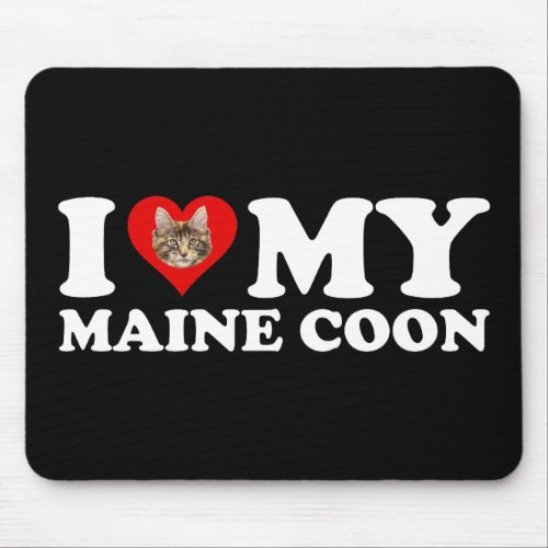 I Love Heart My Maine Coon Mouse Pad