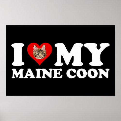 I Love Heart My Maine Coon Poster
