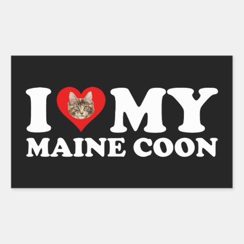 I Love Heart My Maine Coon Rectangular Sticker