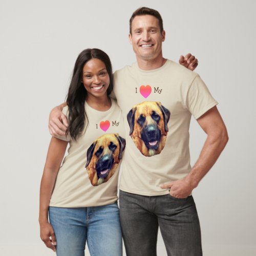 I Love Heart My Mastiff Dog  T_Shirt