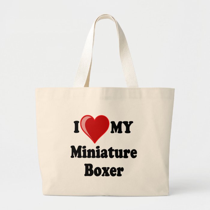I Love (Heart) My Miniature Boxer Dog Bags