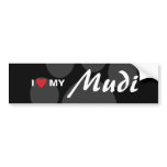 I Love (Heart) My Mudi Bumper Sticker