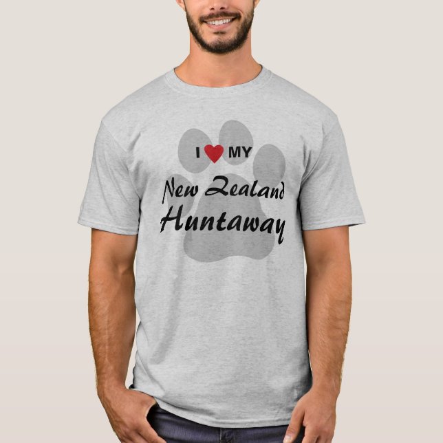 I Love (Heart) My New Zealand Huntaway Shirt (Front)