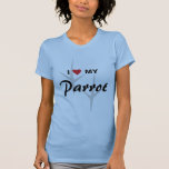 I Love (Heart) My Parrot Bird Tracks Design T-Shirt