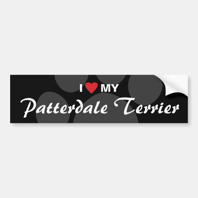 I Love (Heart) My Patterdale Terrier Bumper Sticker (Front)