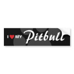 I Love (Heart) My Pitbull Breed Bumper Sticker
