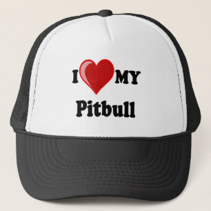 I Love (Heart) My Pitbull Dog Trucker Hat