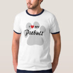 I Love (Heart) My Pitbull T-Shirt