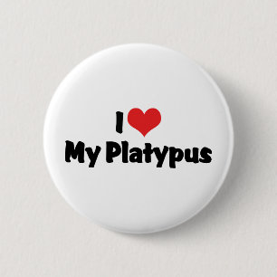 I Love Heart My Platypus Button